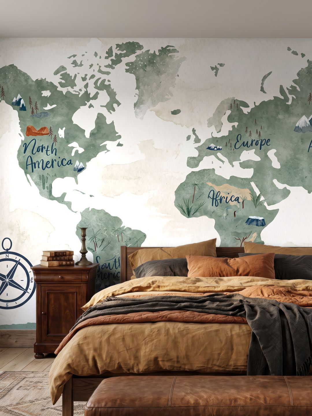 Teal World Map