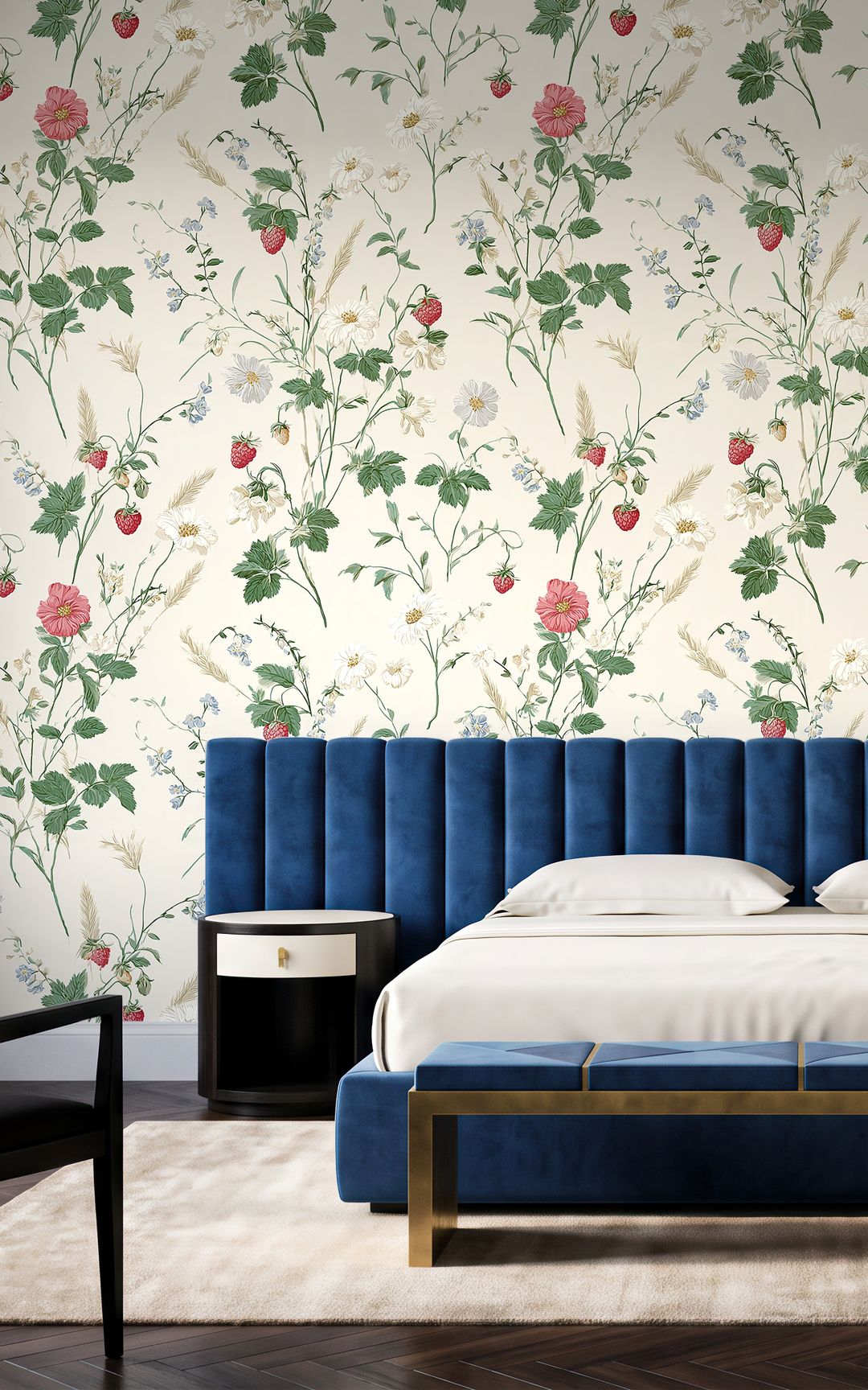 Rambling Rose Print wallpaper