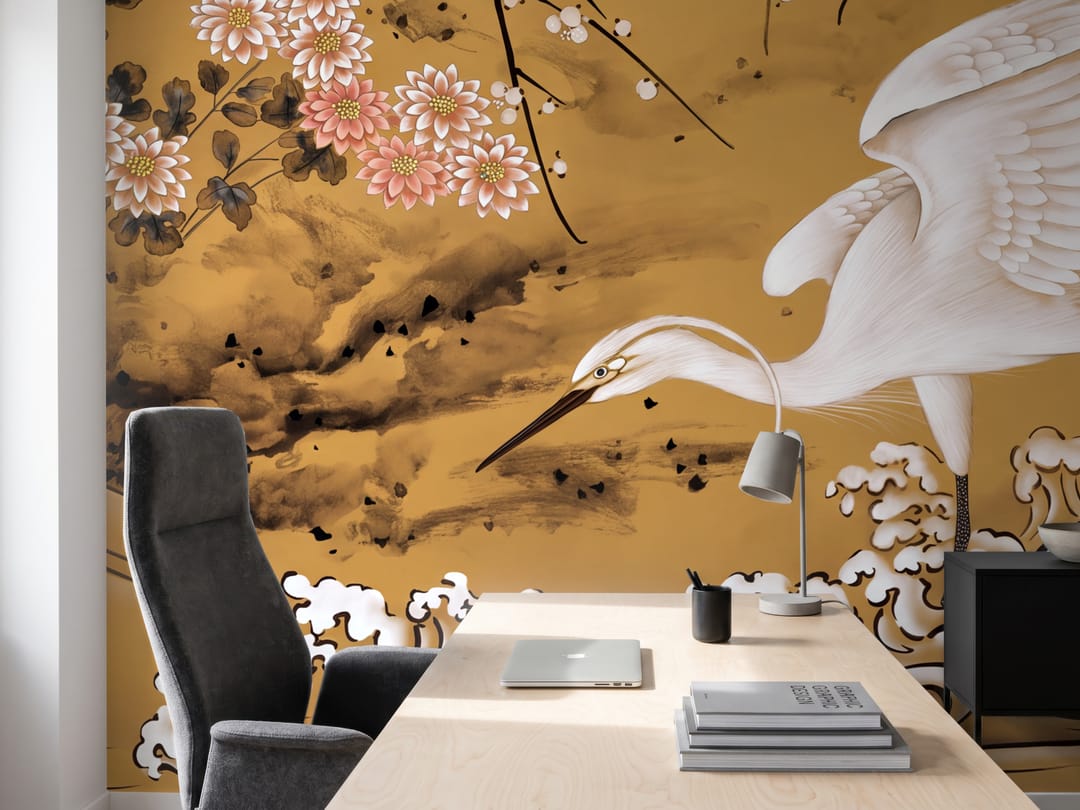 Golden Crane Flight mural