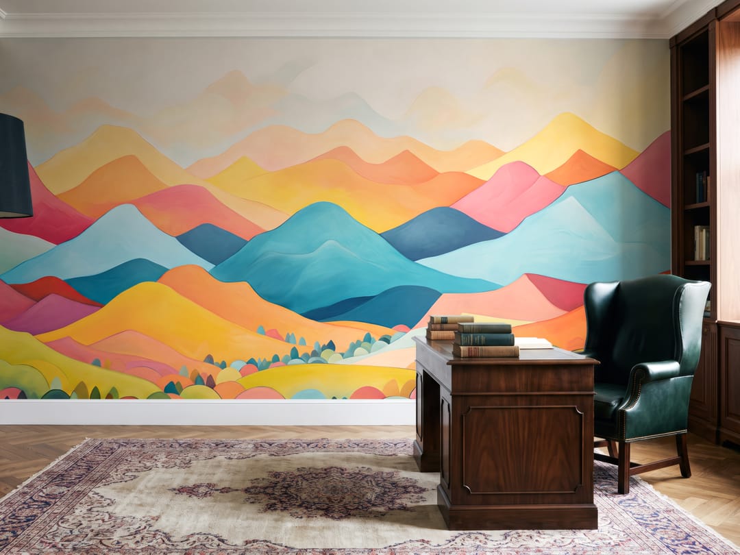 Pastel Peak Layers mural