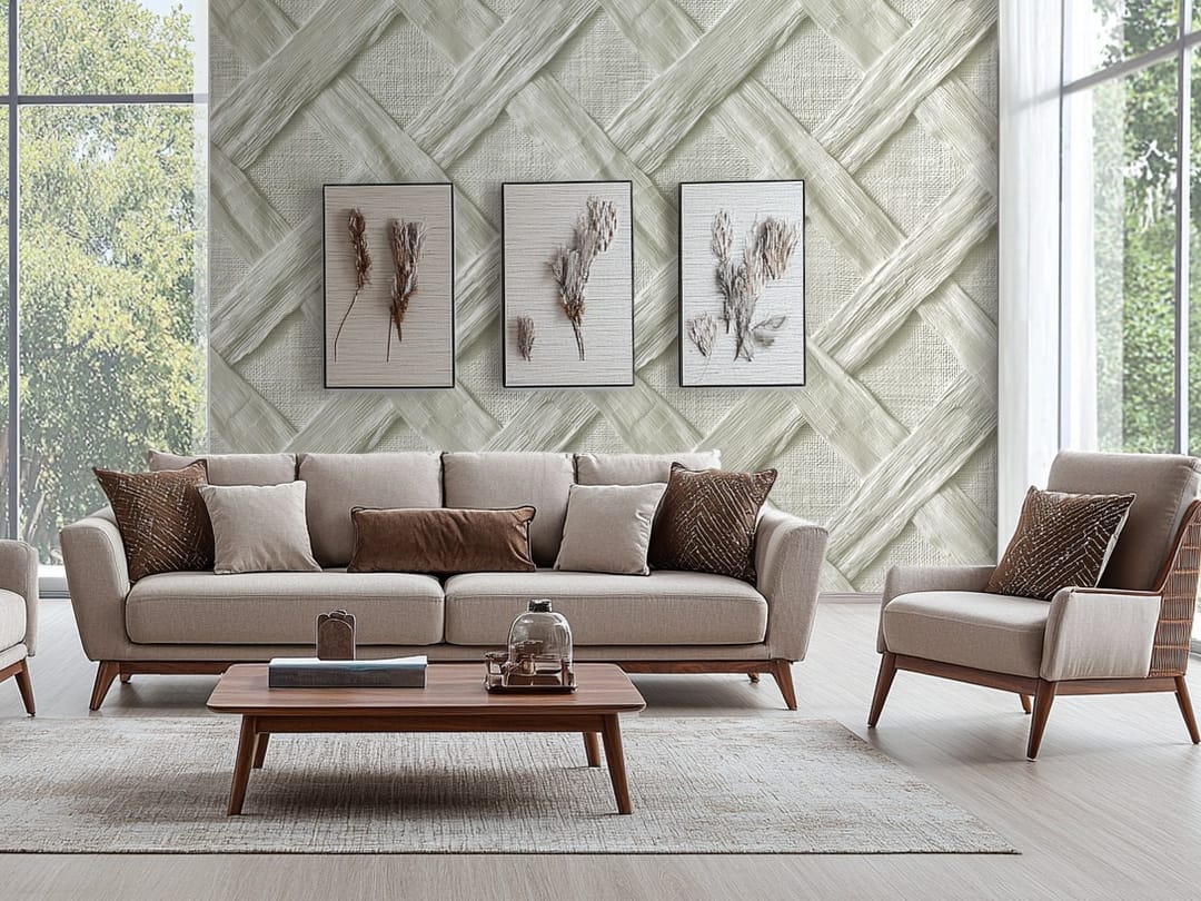 Woven Elegance - Ivory wallpaper