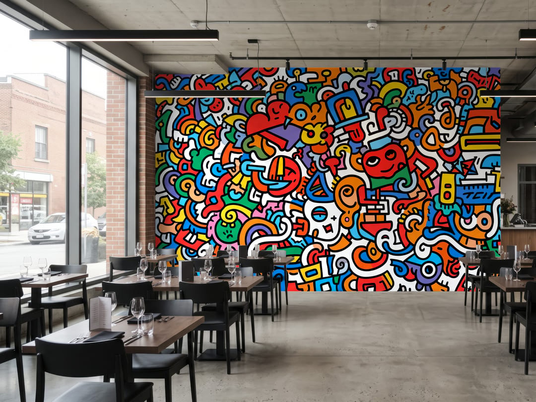 Doodle Pop Graffiti mural