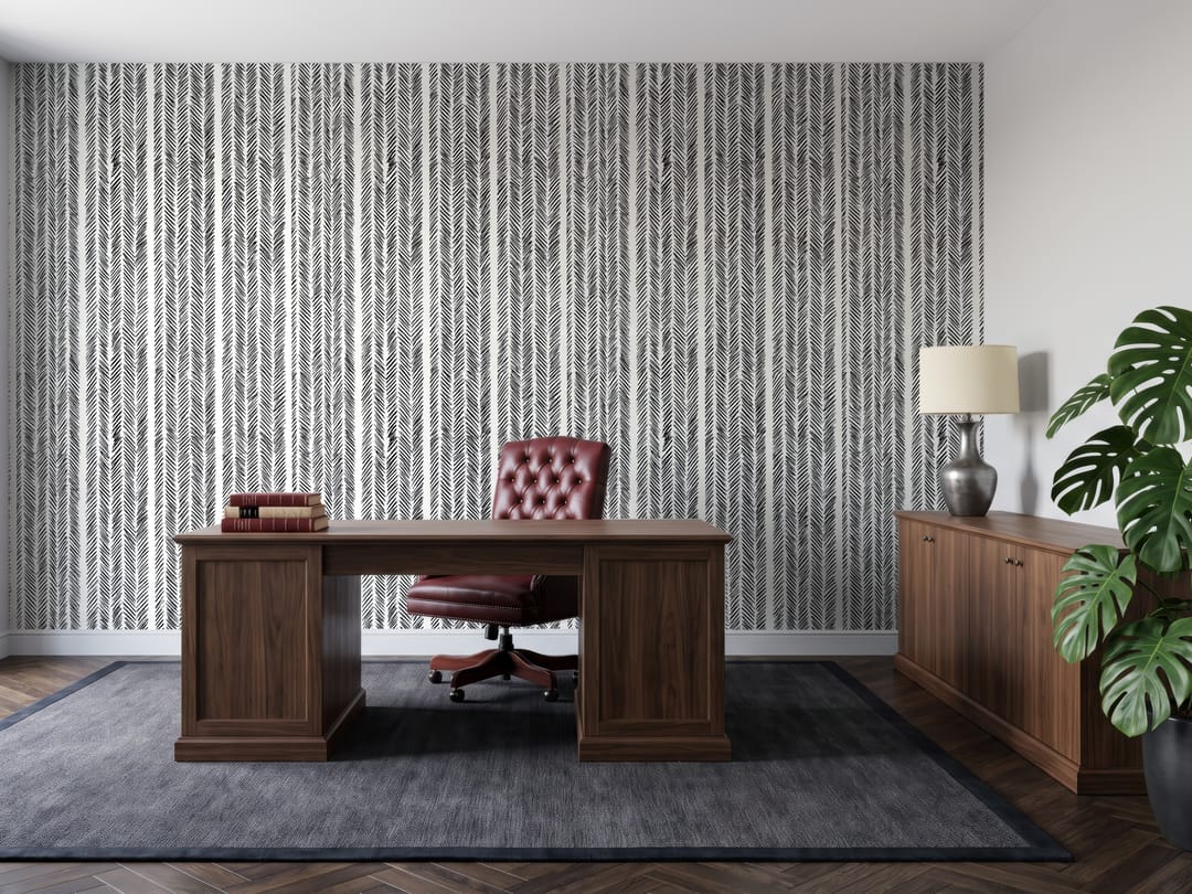 Silver Birch Rows wallpaper