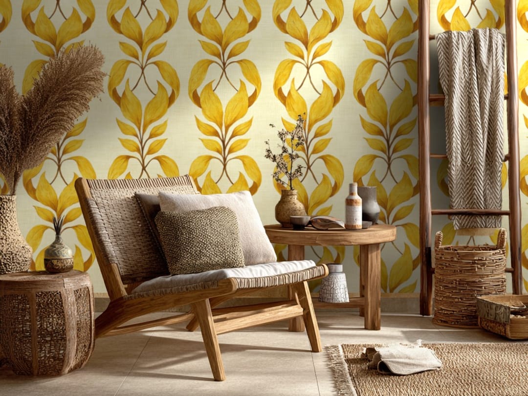 Zelta lapotnes elegance wallpaper