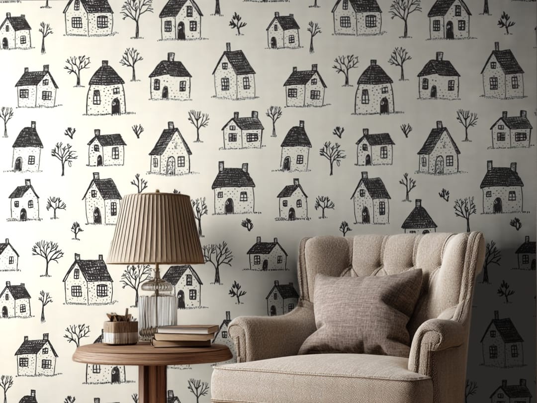 Cottage Sketch wallpaper