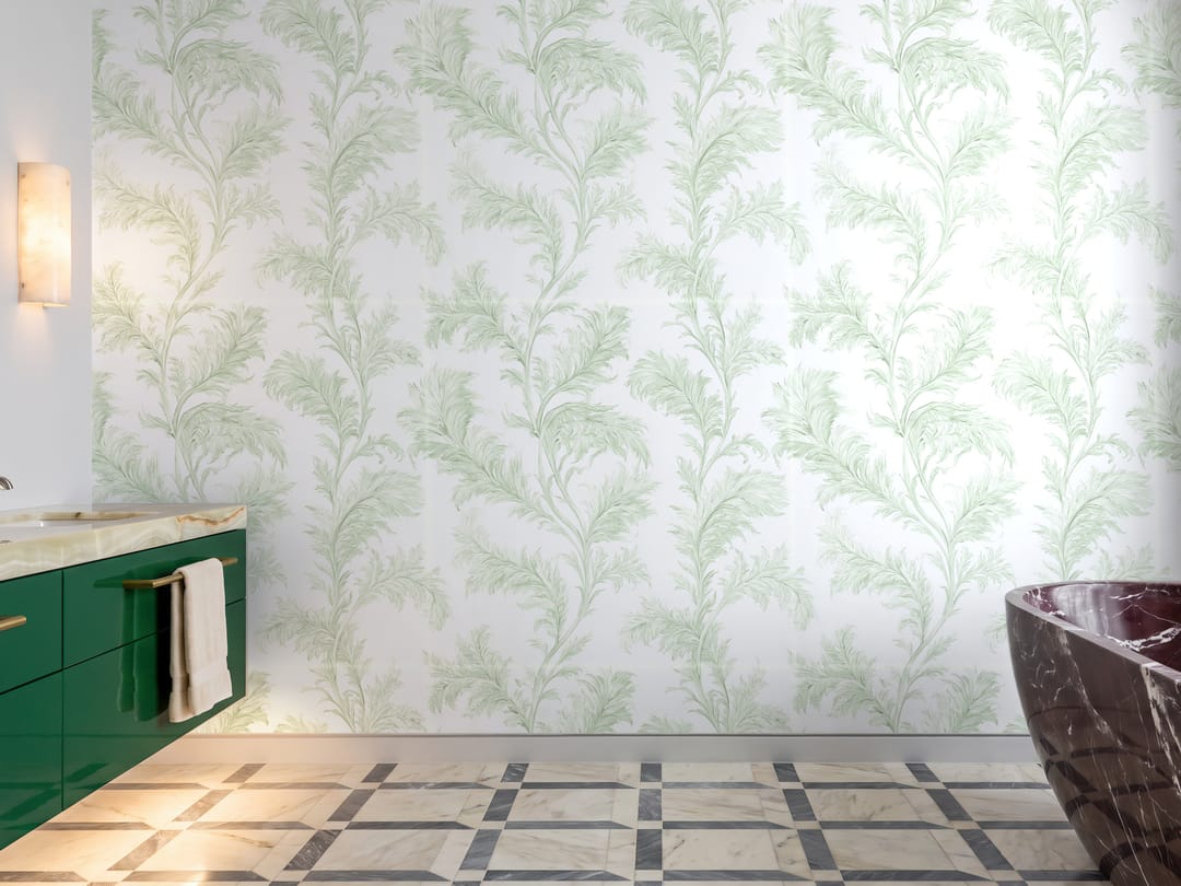 Powder Blue Leaves wallpaper