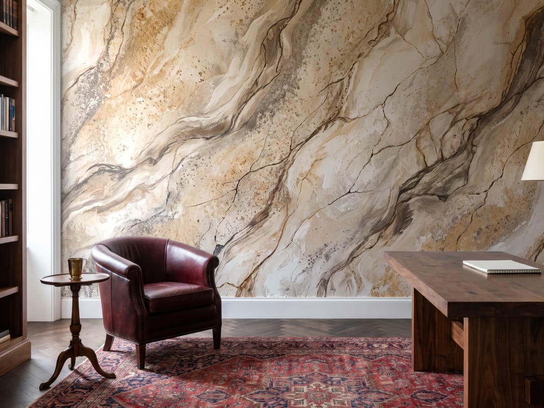 Cream Marble Flow mural