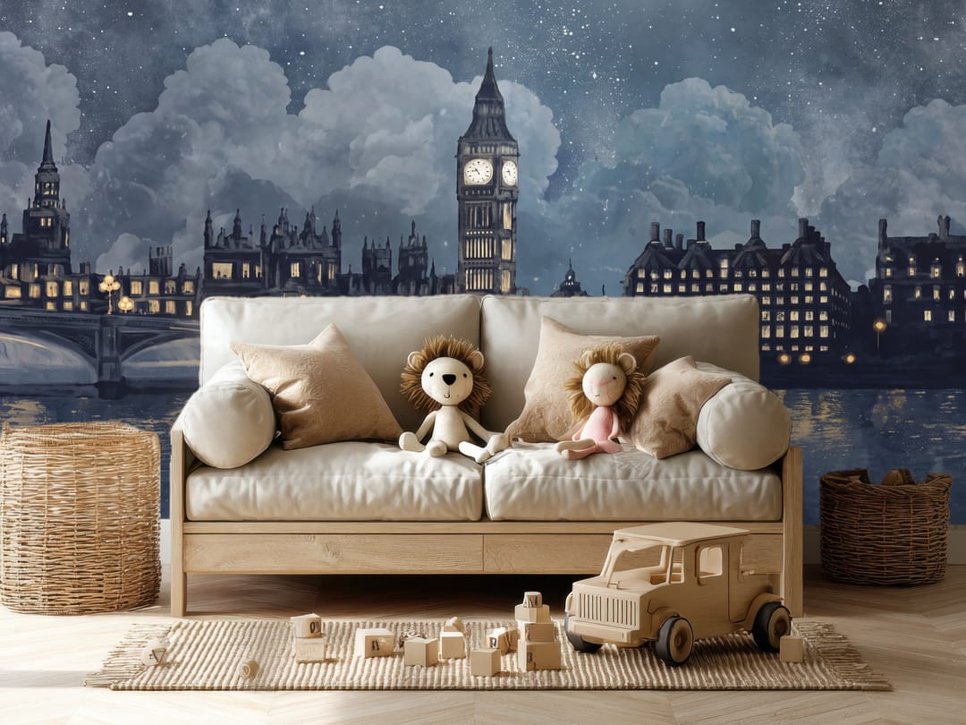 London Night Flight mural