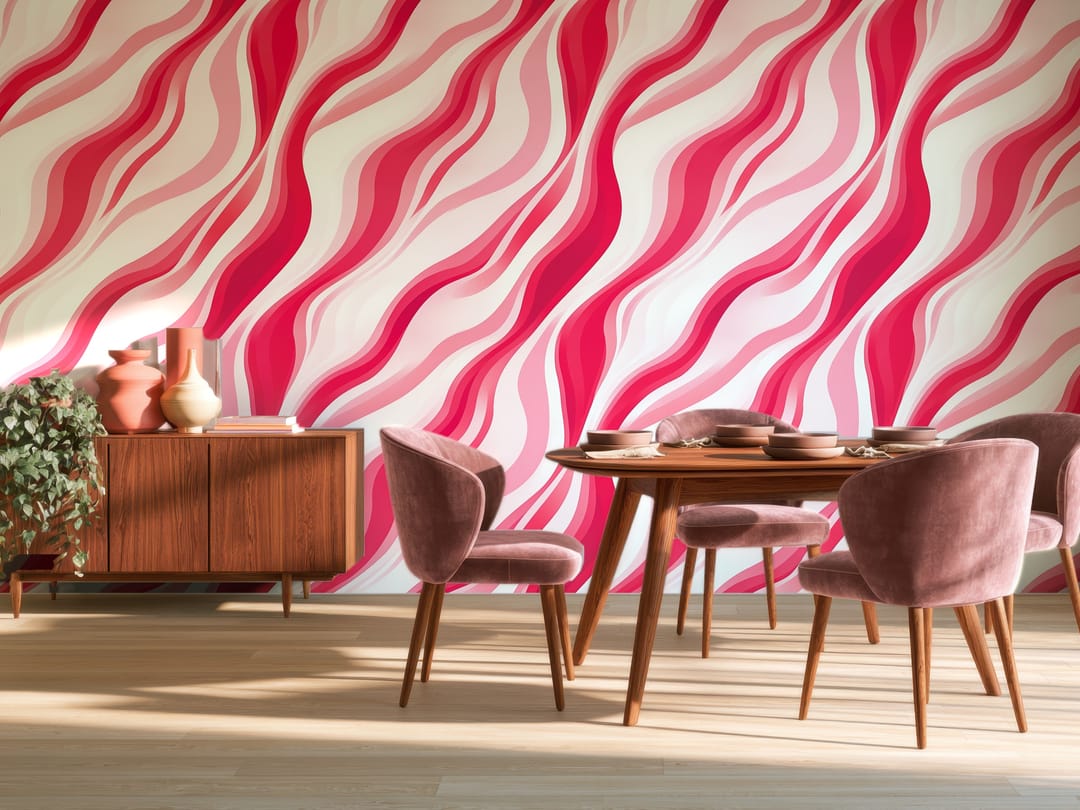 Raspberry Wave Stripe wallpaper