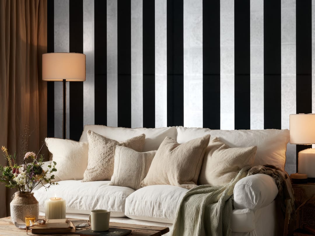 Bold Monochrome Stripe wallpaper