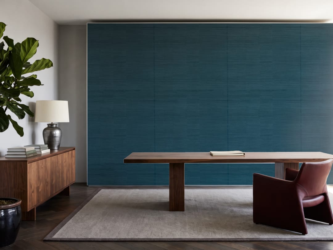 Deep Teal Linen wallpaper