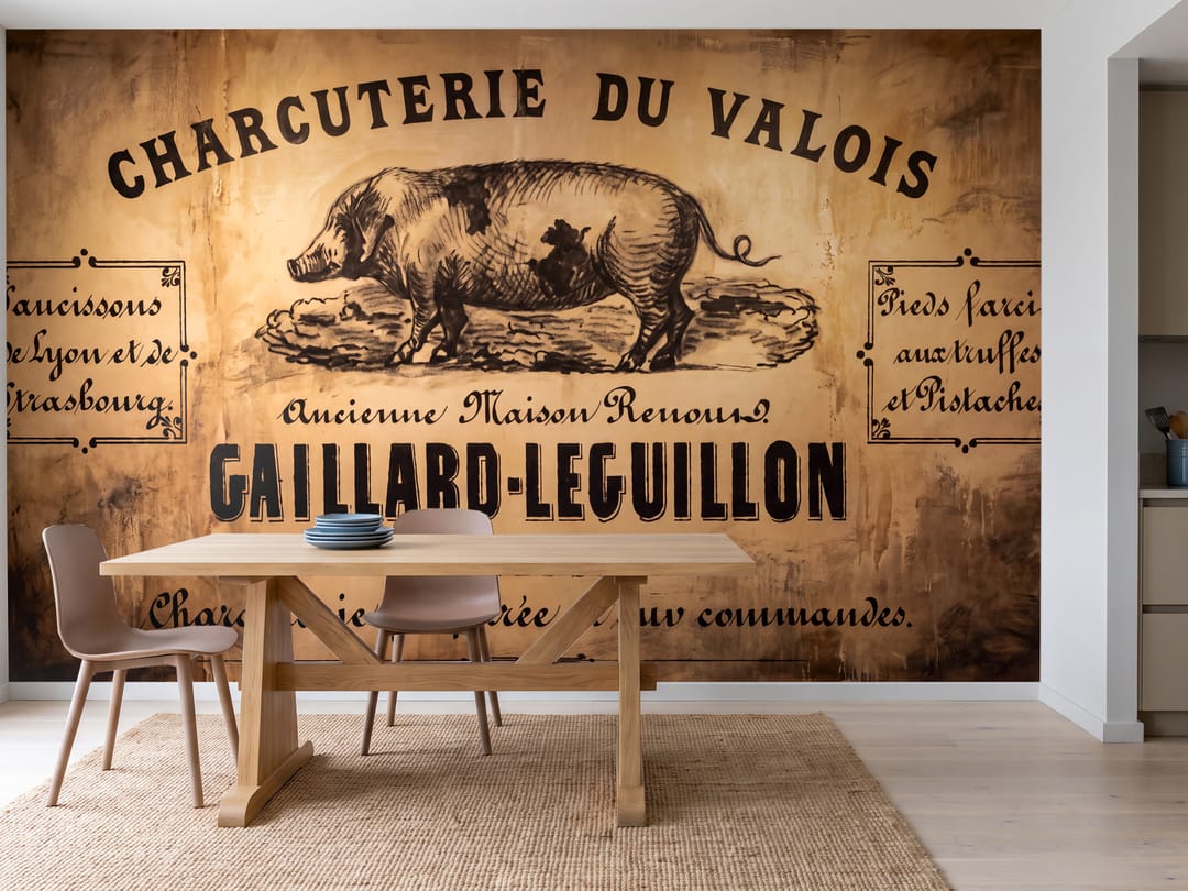 Vintage-Metzgerschild mural
