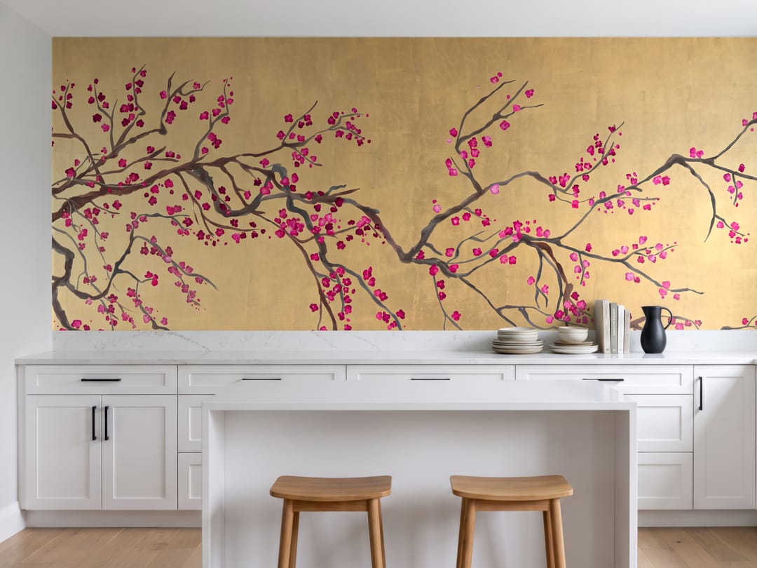Chrysanthemum Gilded mural