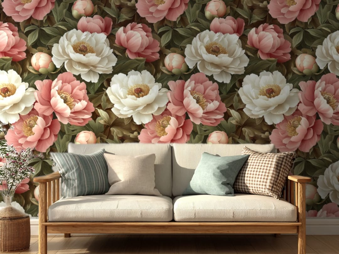 Blooming Peony Elegance wallpaper