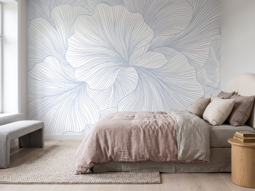 Pale Blue Blossom mural