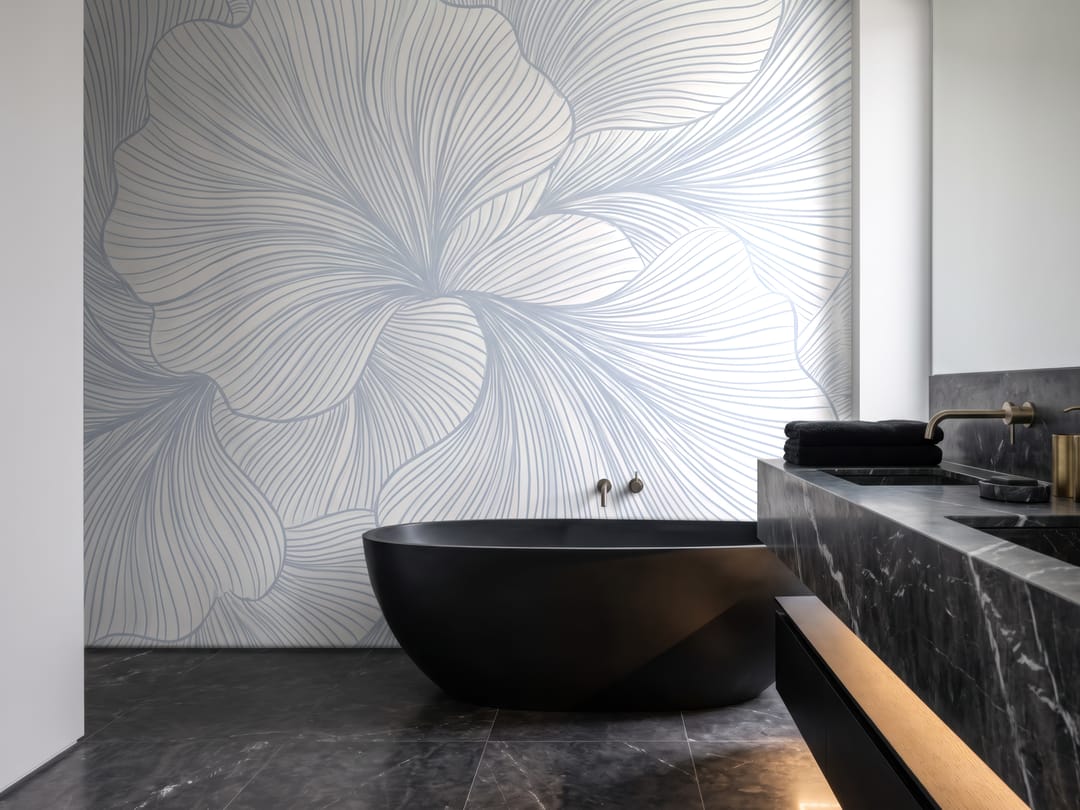 Pale Blue Blossom mural