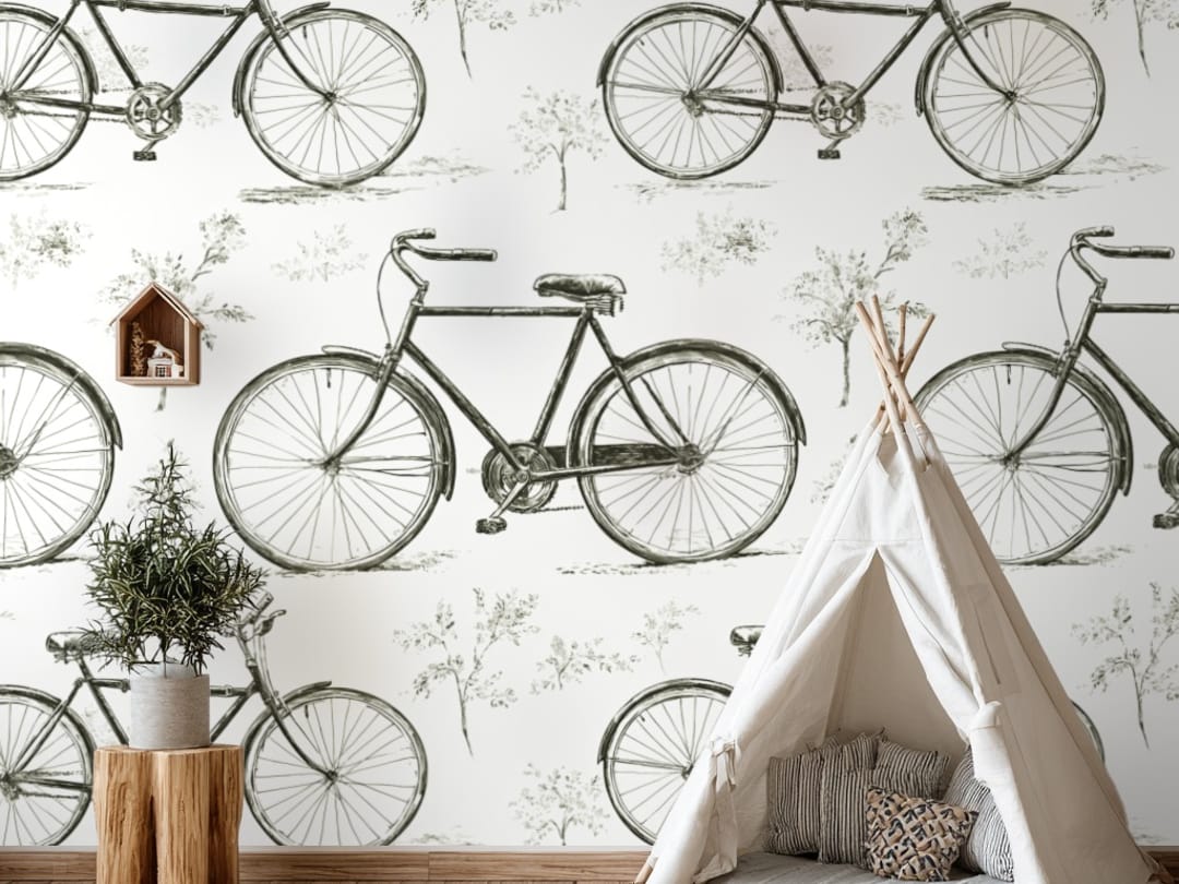 Vintage Cycle Sketch wallpaper