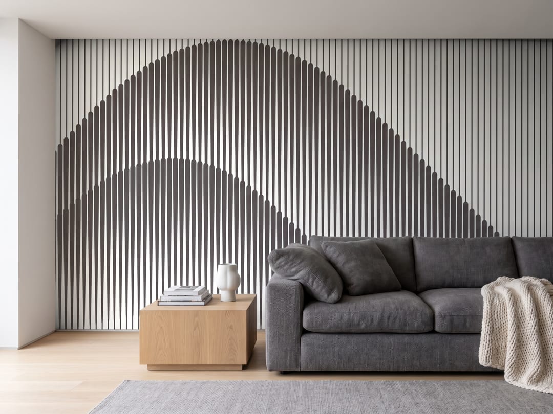 Grey Arch Fluting mural