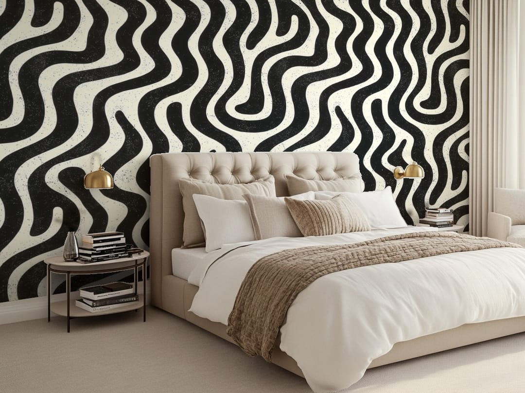 Ebony Wave Elegance wallpaper
