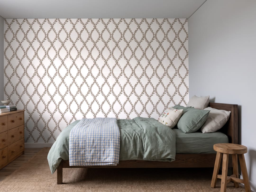 Green Trellis Diamond wallpaper