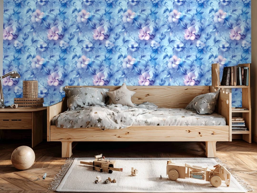 Sonho de flores azul-celeste wallpaper
