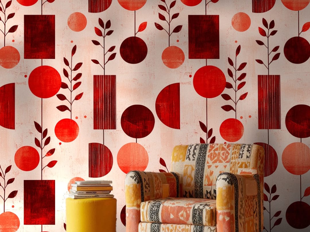 Geometric Garden - Amber wallpaper