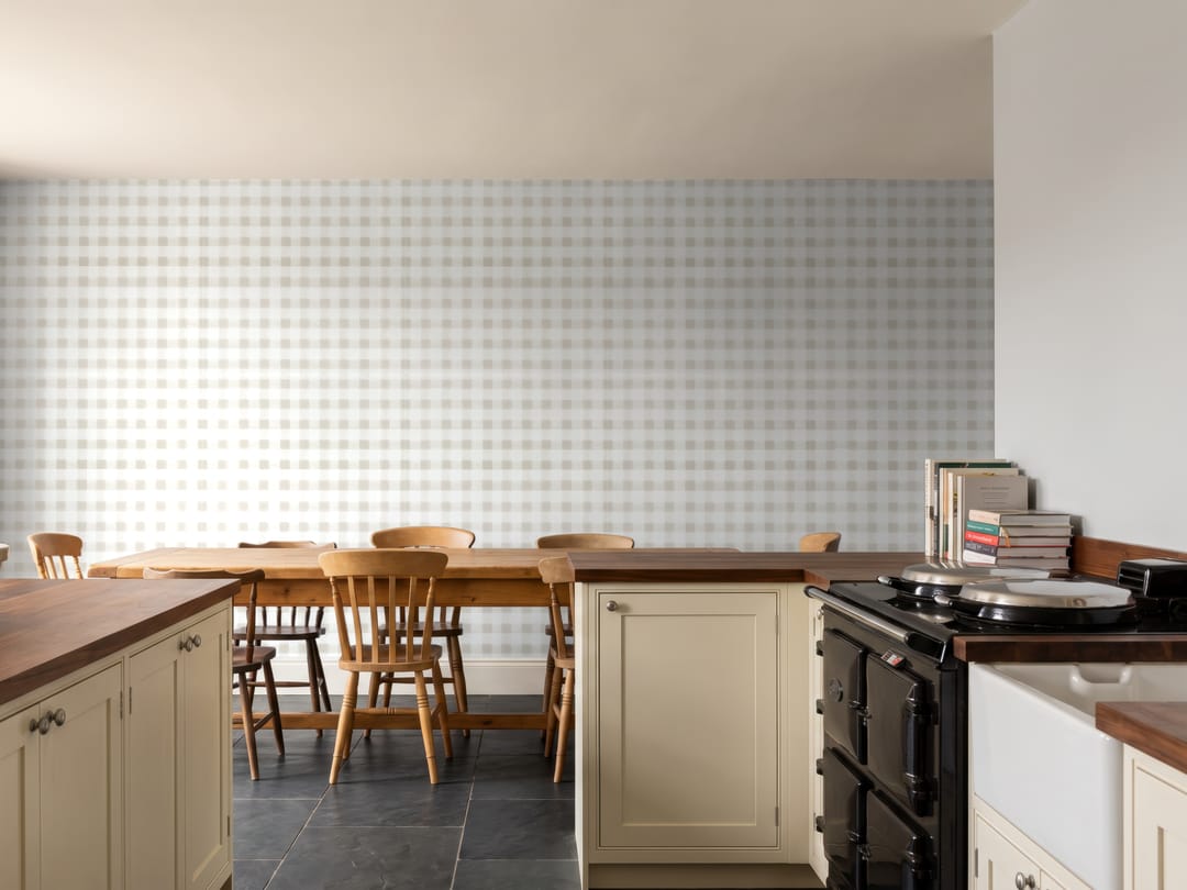 Dove Check Grid wallpaper