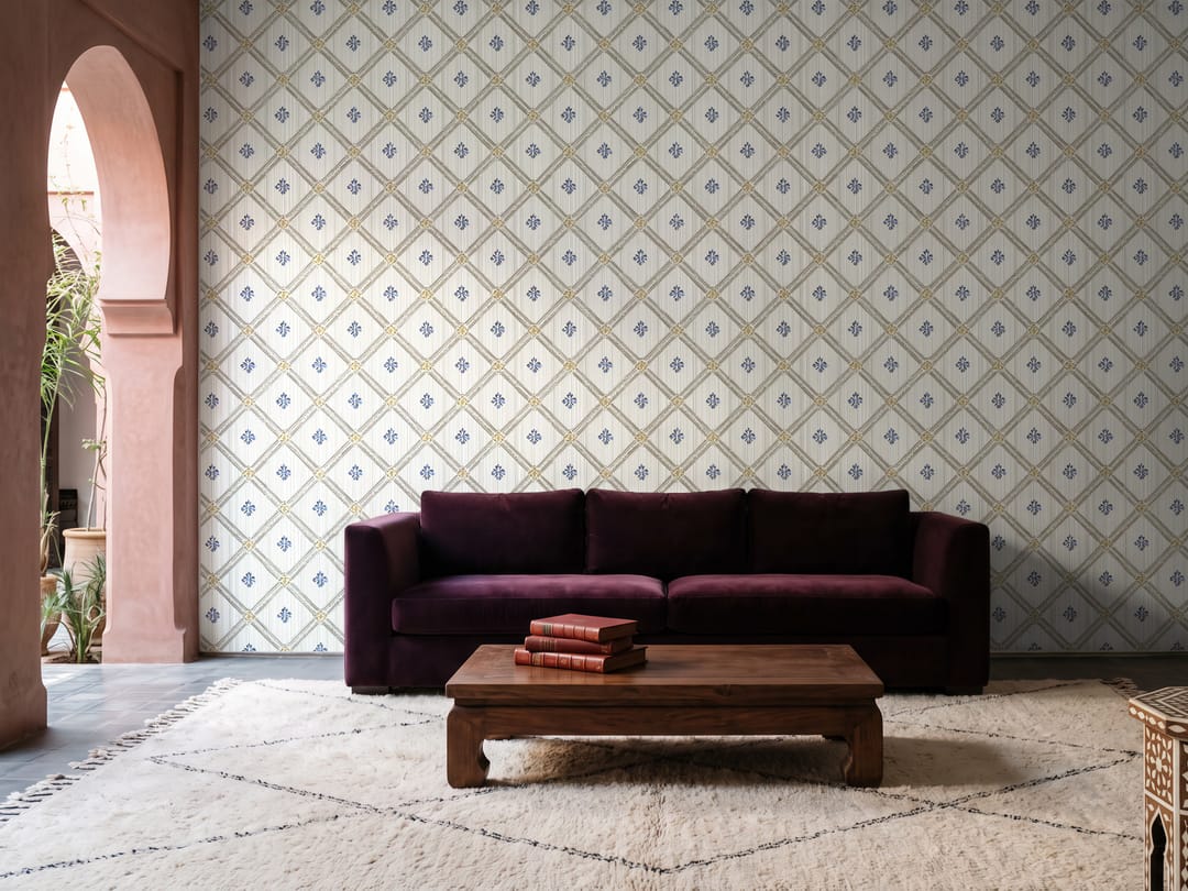 Dove Grey Trellis wallpaper