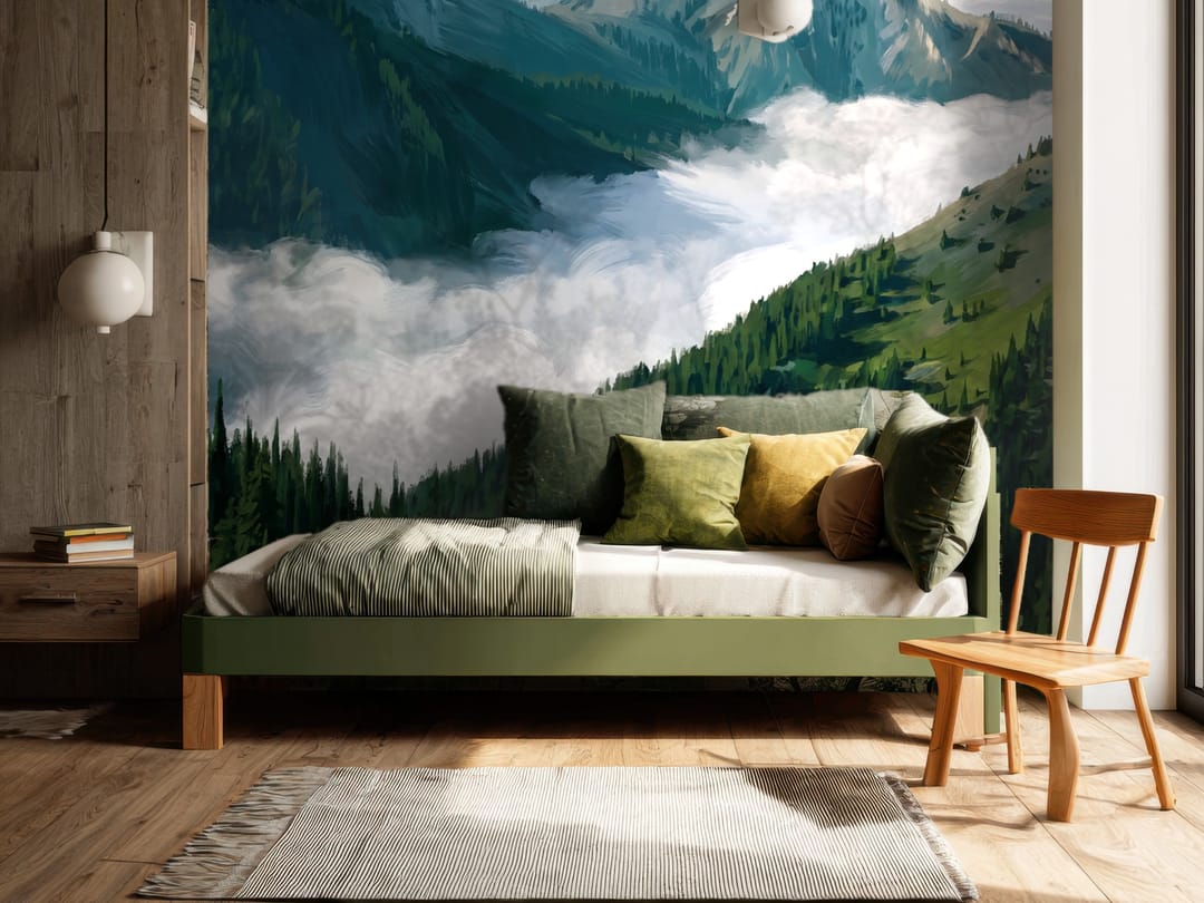 Cloudveil Peaks mural