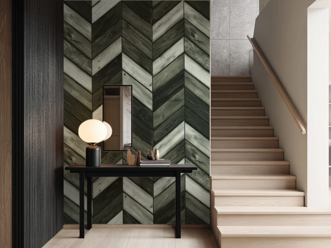 Rustikk chevron i jordtoner wallpaper