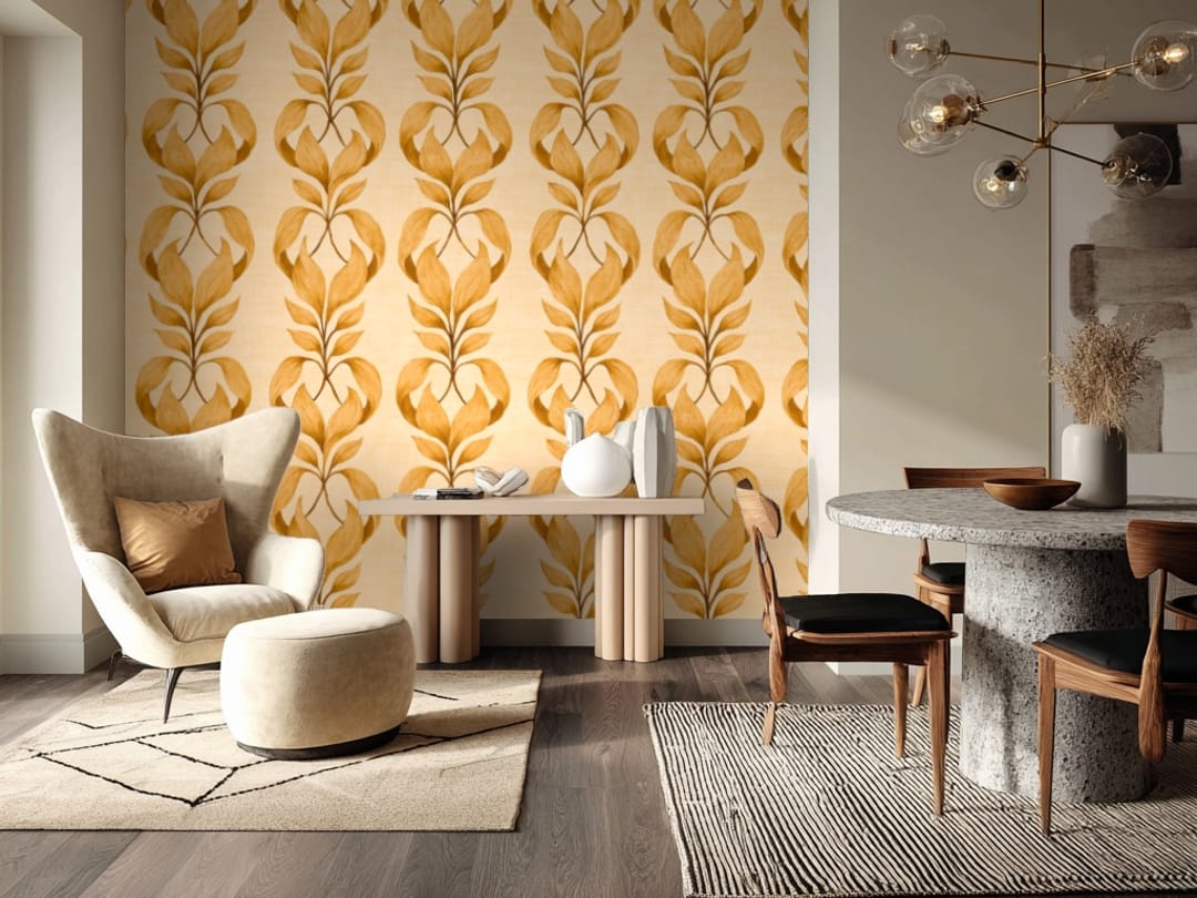 Golden Foliage Elegance wallpaper