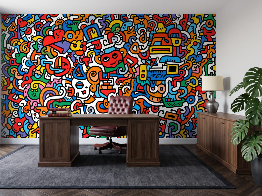 Doodle Pop Graffiti mural