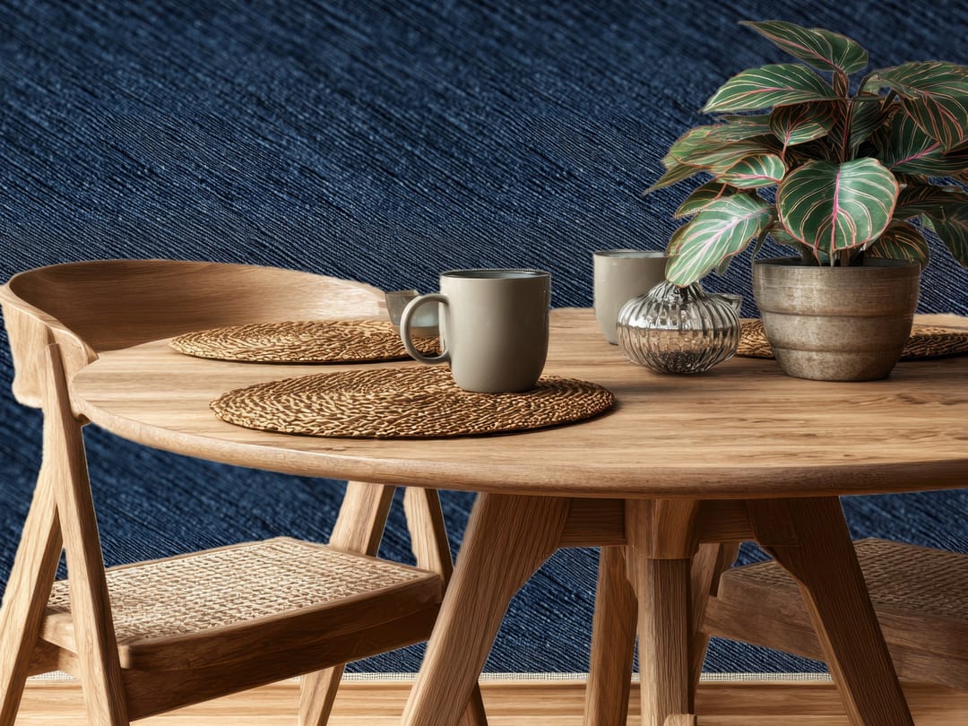 Indigo Denim Weave wallpaper
