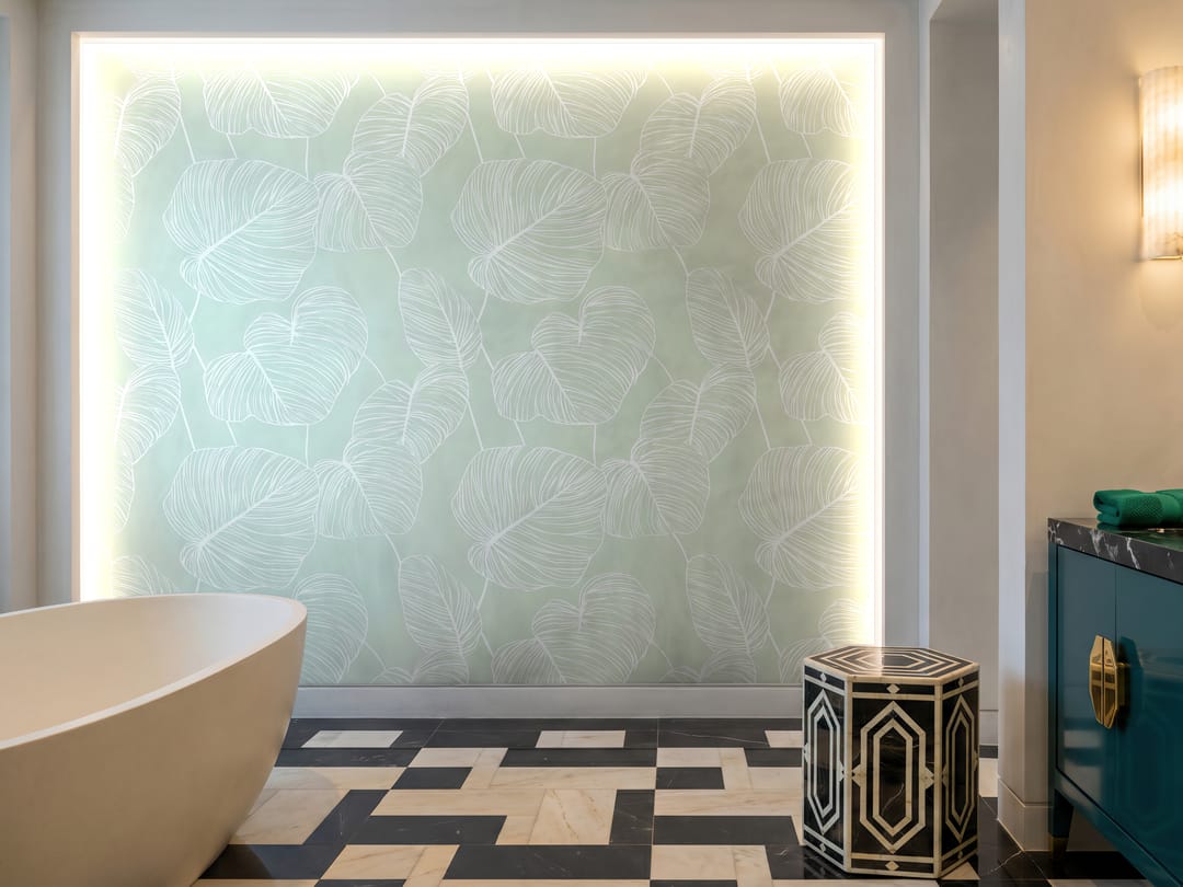 Seafoam Plaster Glow wallpaper