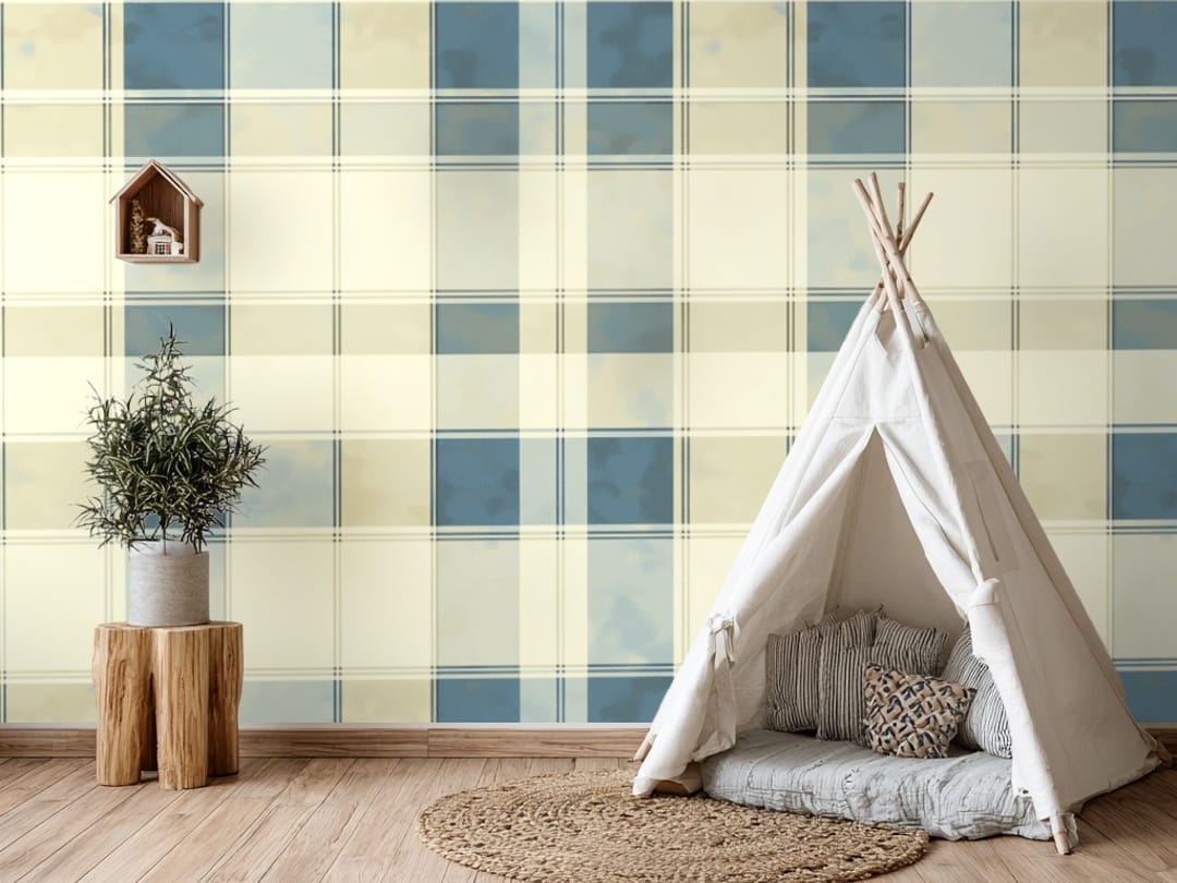 Oceanic Plaid Serenity wallpaper