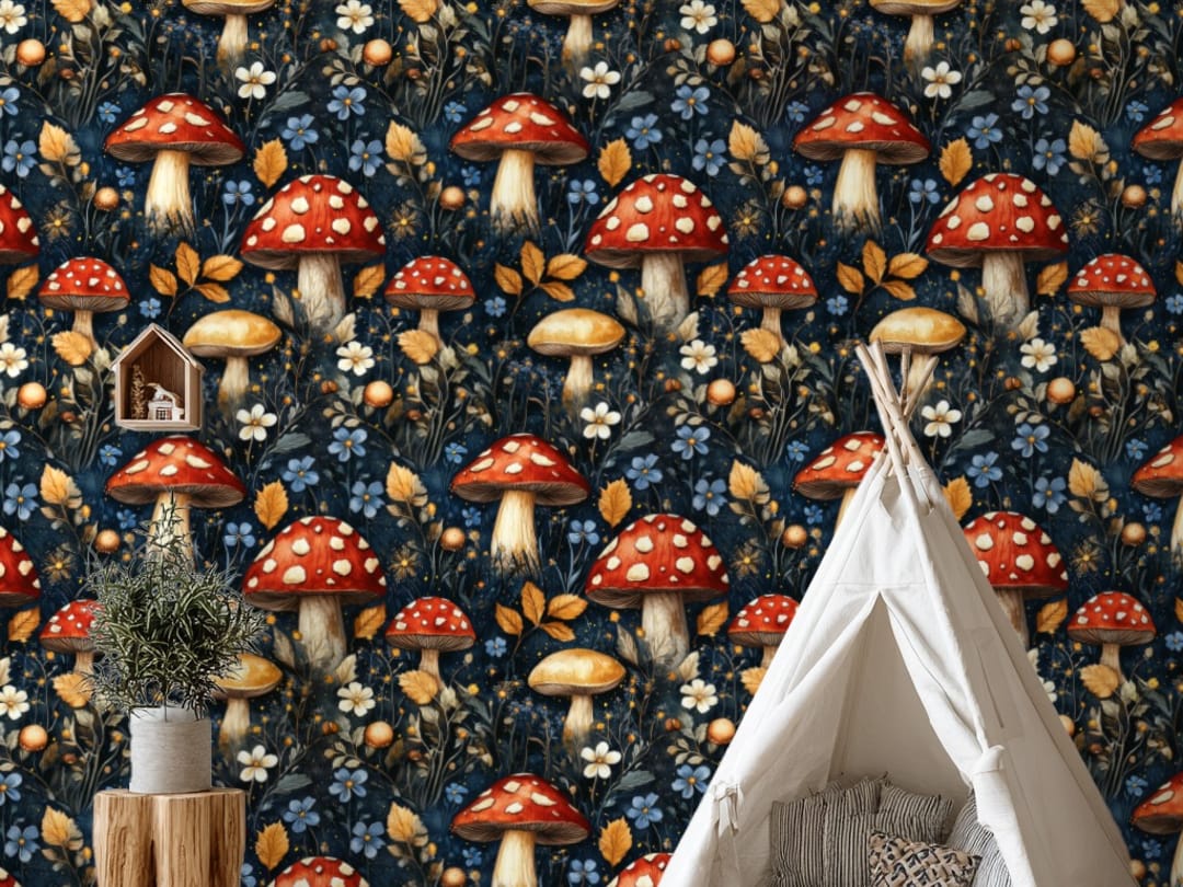 Enchanted Fungi Midnight wallpaper
