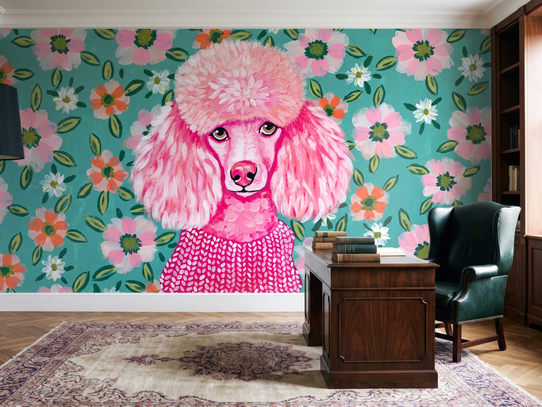 Pink Poodle Pop mural