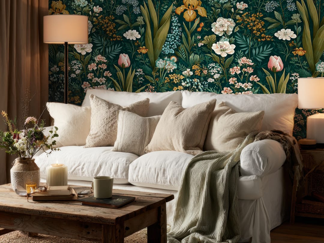Dark Garden Florals wallpaper