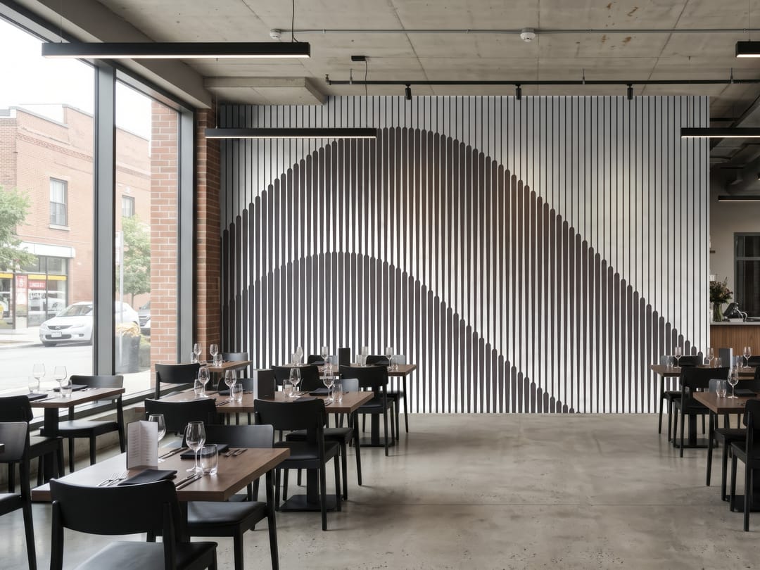 Grey Arch Fluting mural