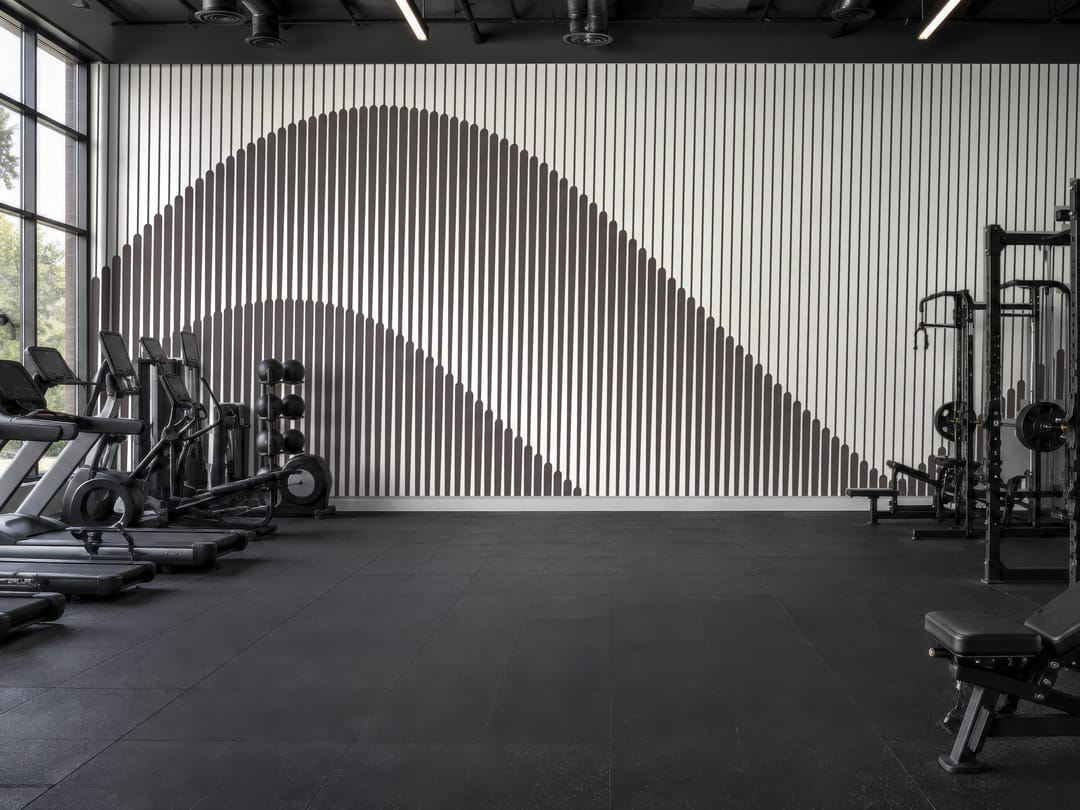 Grey Arch Fluting mural