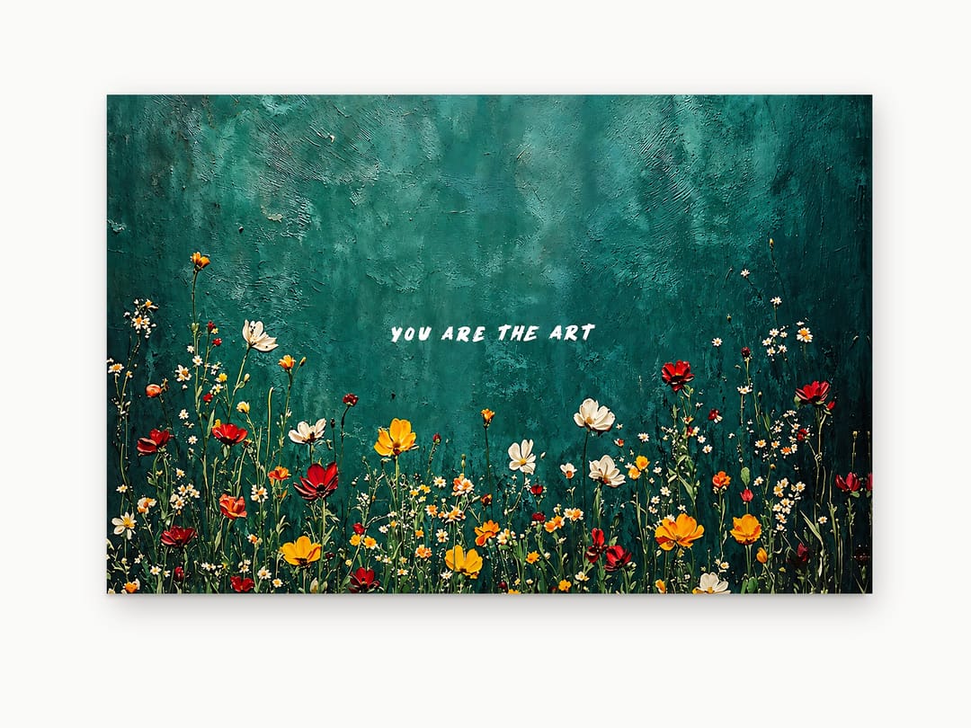 Teal Plaster Meadow canvas