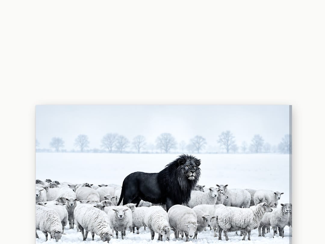 Black Mane in Snow canvas
