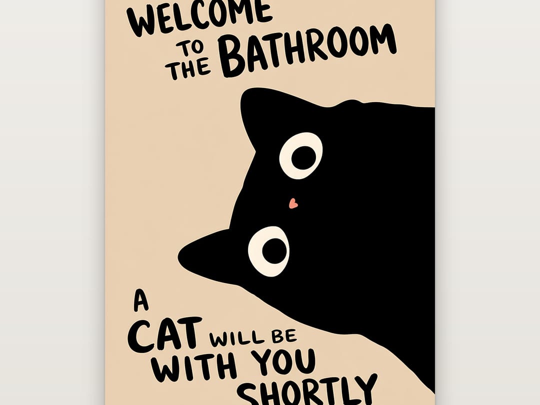 Bathroom Cat Concierge poster