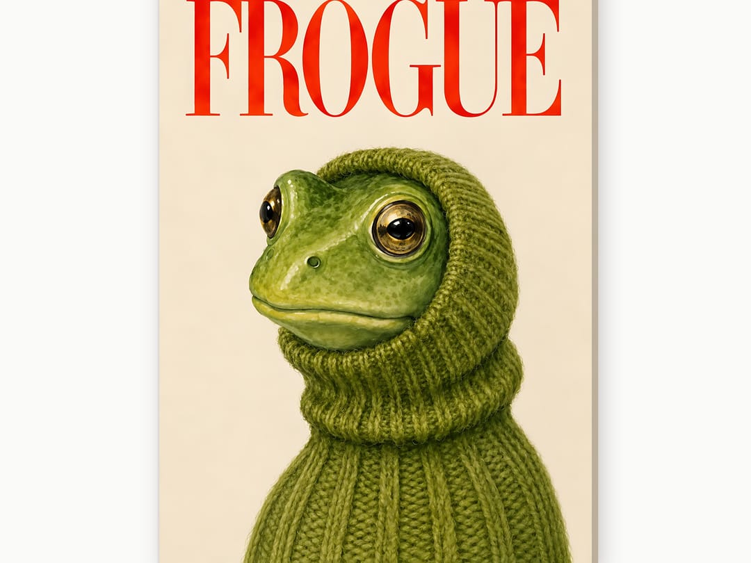 Frog in Knitwear canvas