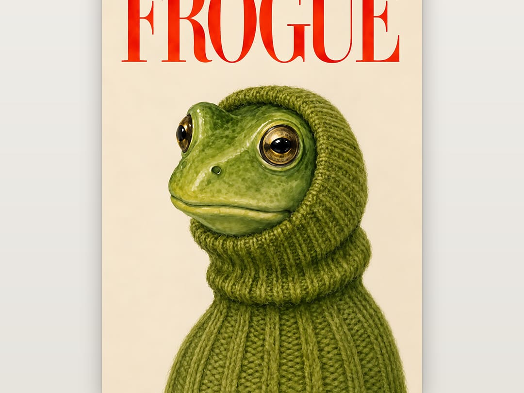 Frog in Knitwear poster