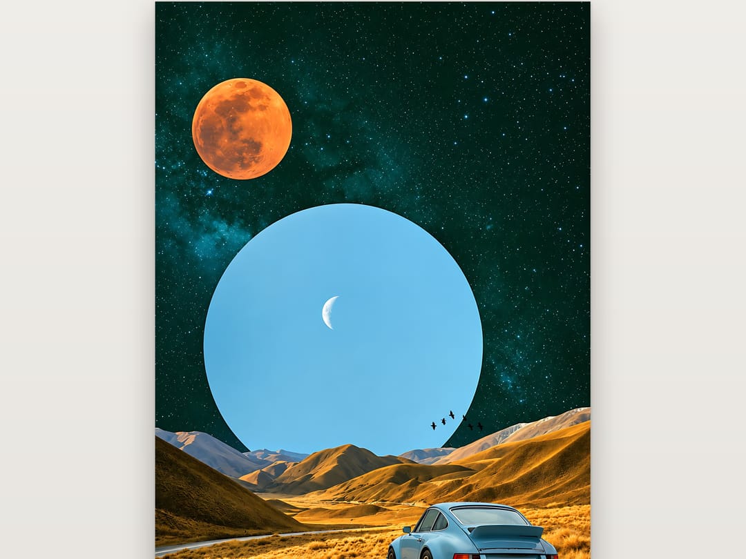 Blue Coupe, Two Moons poster