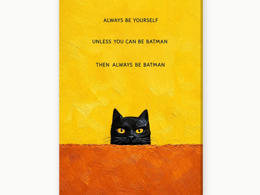 Black Cat Peekaboo canvas