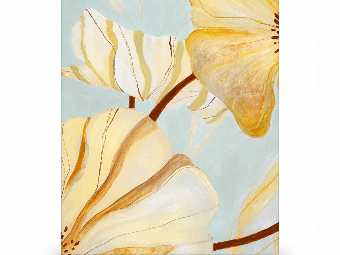 Buttercream Petals canvas