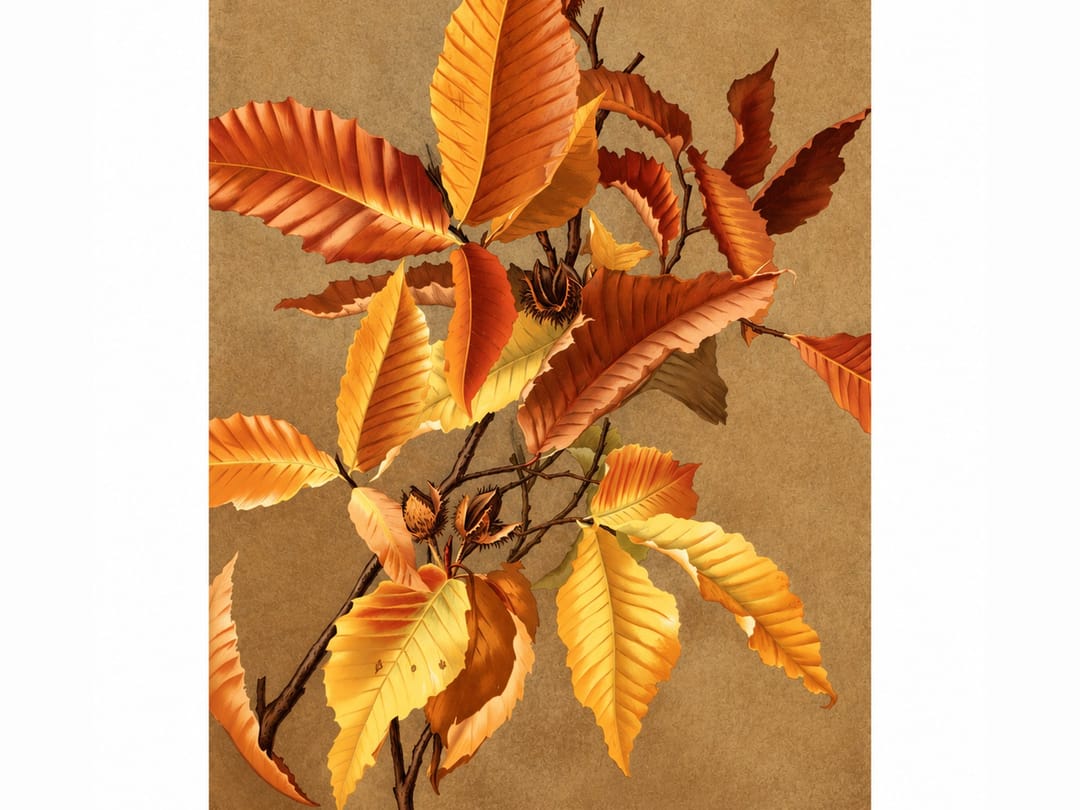 Autumn Chestnut Branch canvas