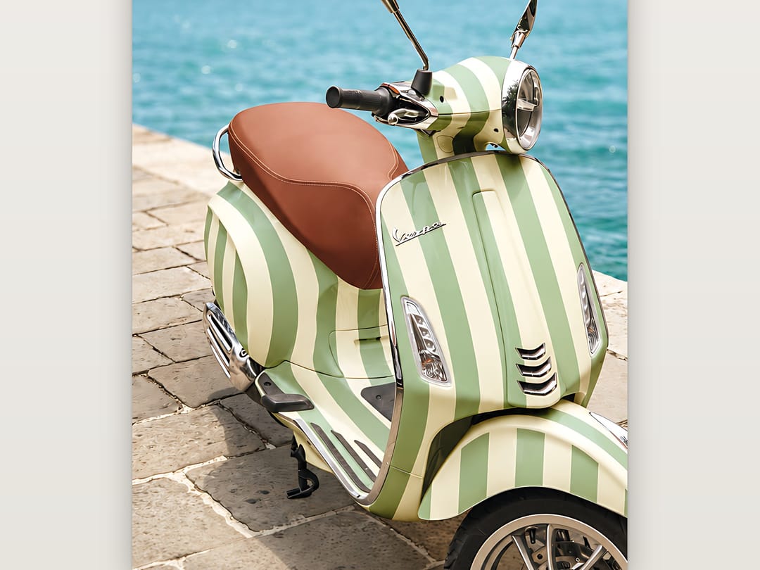 Pistachio Stripe Scooter poster